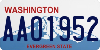 WA license plate AAO1952