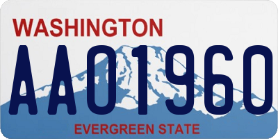 WA license plate AAO1960