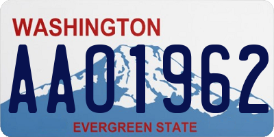 WA license plate AAO1962