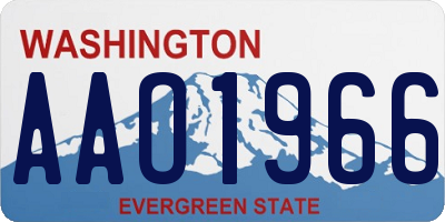WA license plate AAO1966