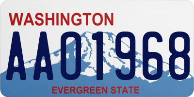 WA license plate AAO1968