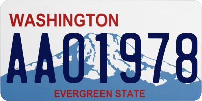WA license plate AAO1978