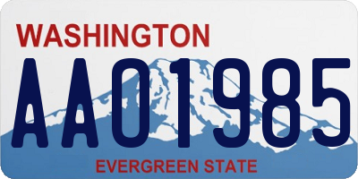WA license plate AAO1985