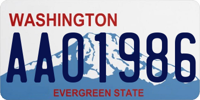 WA license plate AAO1986