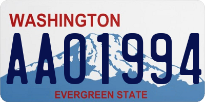 WA license plate AAO1994