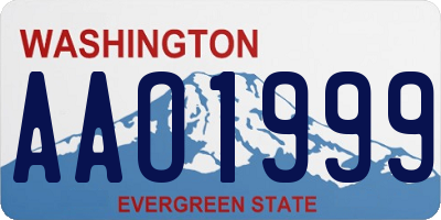 WA license plate AAO1999
