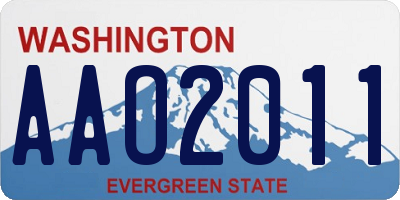 WA license plate AAO2011