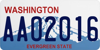 WA license plate AAO2016