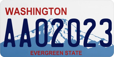 WA license plate AAO2023