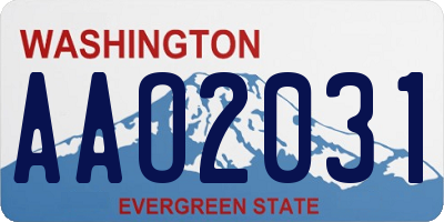 WA license plate AAO2031