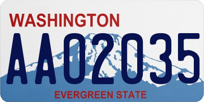 WA license plate AAO2035