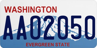 WA license plate AAO2050