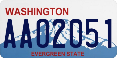 WA license plate AAO2051