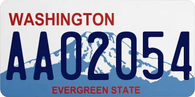 WA license plate AAO2054