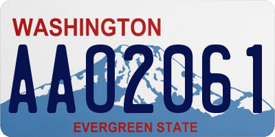 WA license plate AAO2061