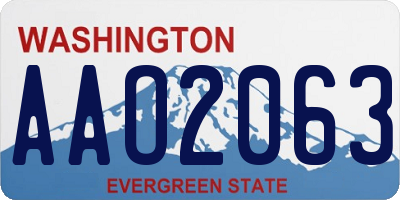 WA license plate AAO2063