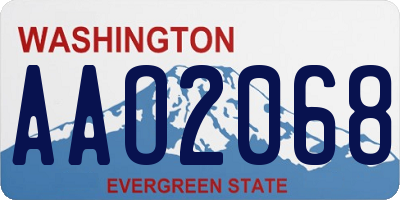 WA license plate AAO2068