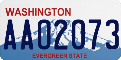WA license plate AAO2073