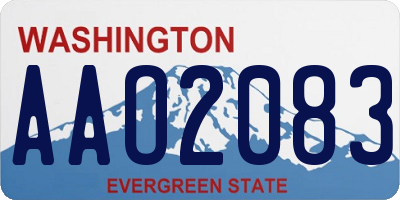 WA license plate AAO2083