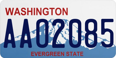 WA license plate AAO2085