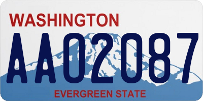 WA license plate AAO2087