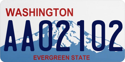 WA license plate AAO2102
