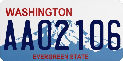 WA license plate AAO2106