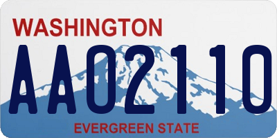 WA license plate AAO2110