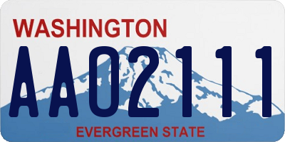 WA license plate AAO2111