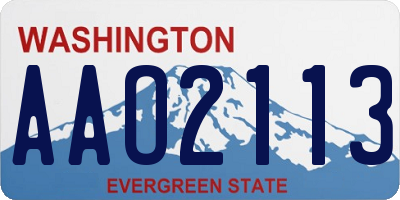 WA license plate AAO2113