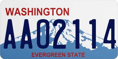 WA license plate AAO2114