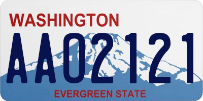 WA license plate AAO2121
