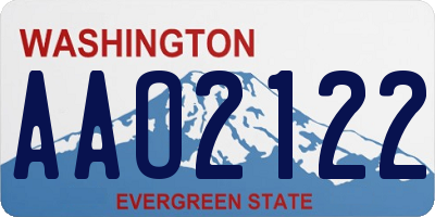WA license plate AAO2122