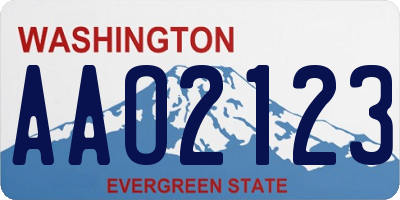 WA license plate AAO2123