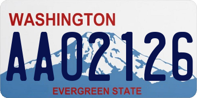 WA license plate AAO2126
