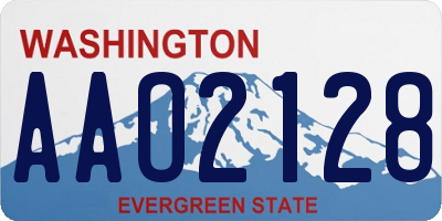 WA license plate AAO2128