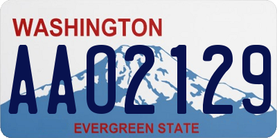 WA license plate AAO2129