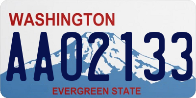 WA license plate AAO2133