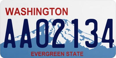 WA license plate AAO2134