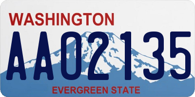 WA license plate AAO2135