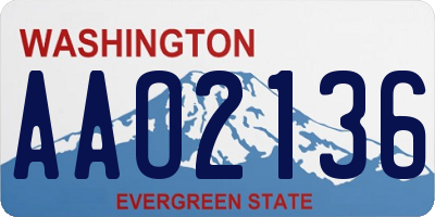 WA license plate AAO2136