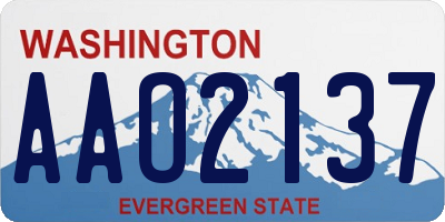 WA license plate AAO2137