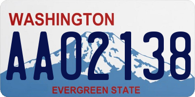 WA license plate AAO2138
