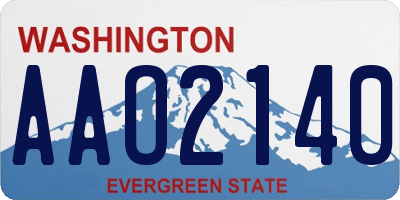 WA license plate AAO2140