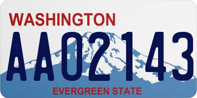 WA license plate AAO2143
