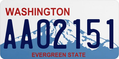 WA license plate AAO2151