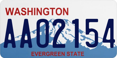 WA license plate AAO2154