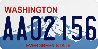 WA license plate AAO2156