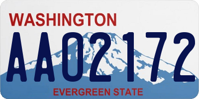 WA license plate AAO2172