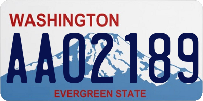 WA license plate AAO2189